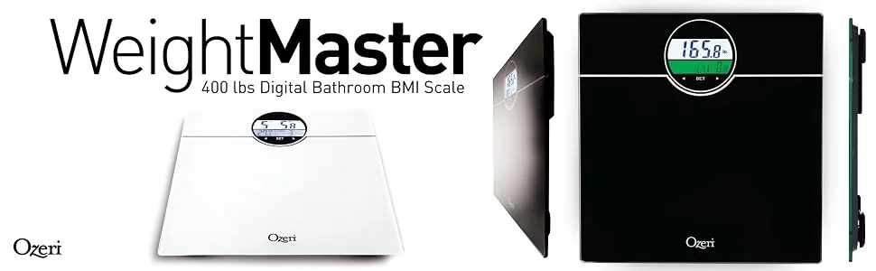Ozeri WeightMaster 400 lbs Digital Bath Scale with BMI and Weight Change Detection Black - wifi scale, dietician scale, digital scale, body analysis bluetooth, bmi with weight and height
