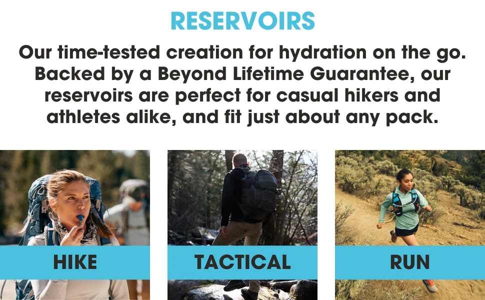 HydraPak Hydration Reservoir/Water Bladder - Low-Profile Water Bladder, Fits Most Hydration Packs  High-Flow Bite Valve, Leak Proof, and Dishwasher Safe Shape Shift 3 Liter - Hydration Reservoirs, Hike, Bike, Run