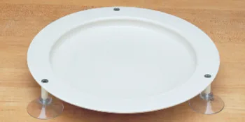 SP Ableware Inner-Lip Plate with Suction Cup Feet and High Wall, Plastic - Sandstone (745310050) - SP Ableware Maddak Inner Lip Plate with Suction Cup Base Non-Slip Anti-Slip Plate