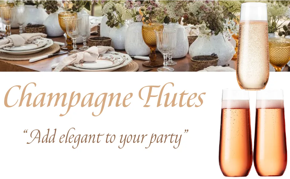 Munfix 48 Pack Stemless Plastic Champagne Flutes Disposable 9 Oz Clear Plastic Toasting Glasses Shatterproof Recyclable and BPA-Free - Munfix 48 Pack Stemless Plastic Champagne Flutes