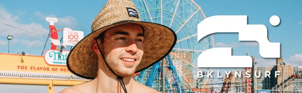 BROOKLYN ATHLETICS Mens Classic Straw Sun Beach Hat - Wide Brim One Size Beige - product information 13