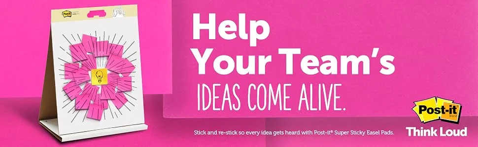 Post-it Super Sticky Easel Pad, 25 x 30 Inches, 30 Sheets/Pad, 1 Pad (559SS), Large White Premium Self Stick Flip Chart Paper, Super Sticking Power - Help your team