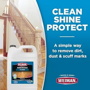 Weiman Hardwood Floor Cleaner - 128 Ounce Refill - Finished Engineered Hardwood Floors 128.0 Ounce - clean shine and protect