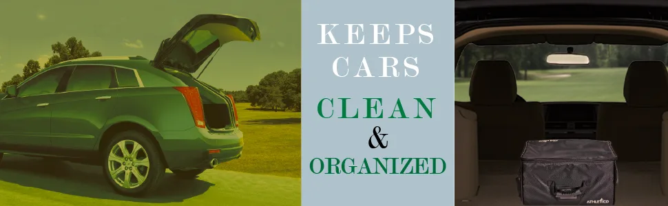 Athletico Golf Trunk Organizer Storage - Car Golf Locker to Store Golf Accessories | Collapsible When Not in Use - Athletico Golf Trunk Organizer - Keeps cars clean
