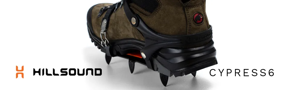 Hillsound Cypress6 | Six Point Instep Ice Cleat Traction System for Hiking and Glacier Trekking Black One Size - hillsound