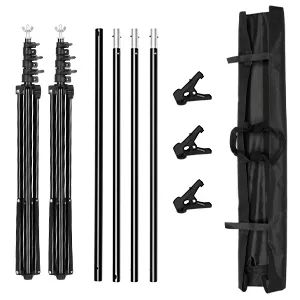 SH 2.6 X 3M Adjustable Background Stand Background Support Kit Removable with Carry Bag for Hanging Background Cloth1 8.5x10ft/ 2.6x3m - background for photography