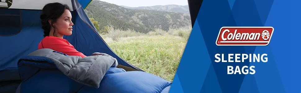 Coleman Brazos Cold-Weather Sleeping Bag, 20F/30F Lightweight Camping Sleeping Bag for Adults, No-Snag Zipper with Stuff Sack Included, Machine Washable - product information 1
