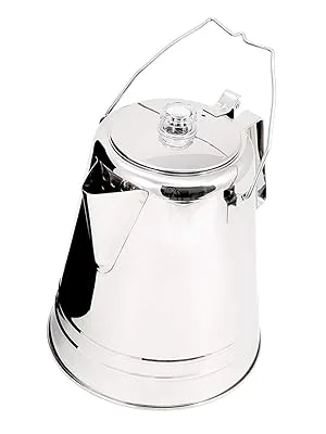 GSI Outdoors Percolator Coffee Pot I Glacier Stainless Steel Ultra-Rugged for Brewing Coffee Over Stove and Fire | Ideal for Group Camping, 8 Cup - product information 11