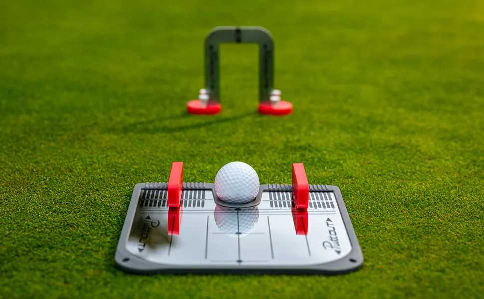 PuttOut Putting Mirror Trainer and Alignment Gate Red/Gray - PuttOUT Mirror