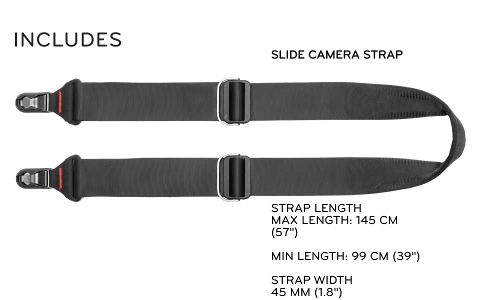 Peak Design SL-BK-3 Slide, Camera Strap, Black - Slide