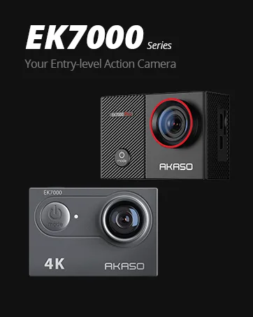 AKASO EK7000 Pro 4K Action Camera with Touch Screen EIS Adjustable View Angle Web Underwater Camera 40m Waterproof Camera Remote Control Sports Camera with Helmet Accessories Kit Black - EK7000