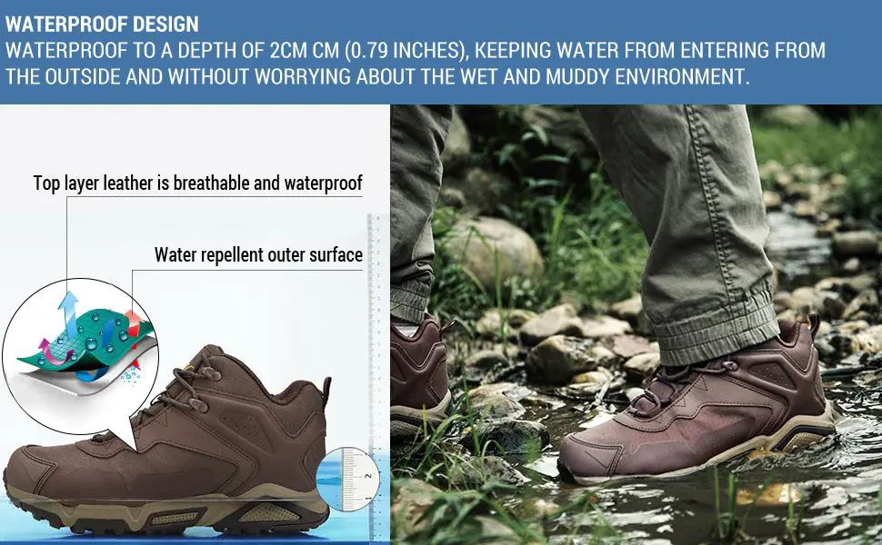 NORTIV 8 Men's Military Tactical Work Boots Lightweight Mid Ankle Outdoor Tactical Combat Boots 8.5 Black - product information 3