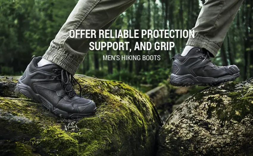 NORTIV 8 Men's Military Tactical Work Boots Lightweight Mid Ankle Outdoor Tactical Combat Boots 8.5 Black - NORTIV 8 Men