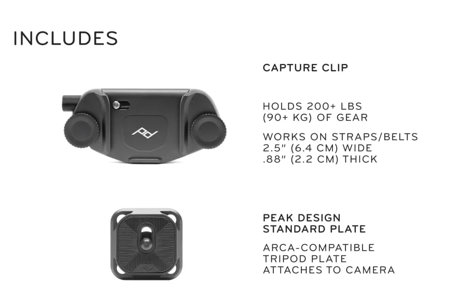 Peak Design - Capture Camera Clip for V3 Camera.Black. Single - What is included 1