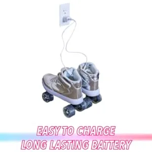 Chicago Skates Pulse Light Up Quad Skates Silver 4 - Easy to Charge, Long Lasting Battery