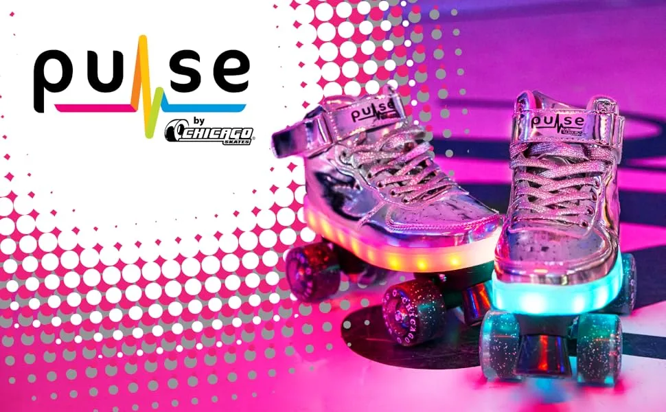 Chicago Skates Pulse Light Up Quad Skates Silver 4 - Pulse Skates
