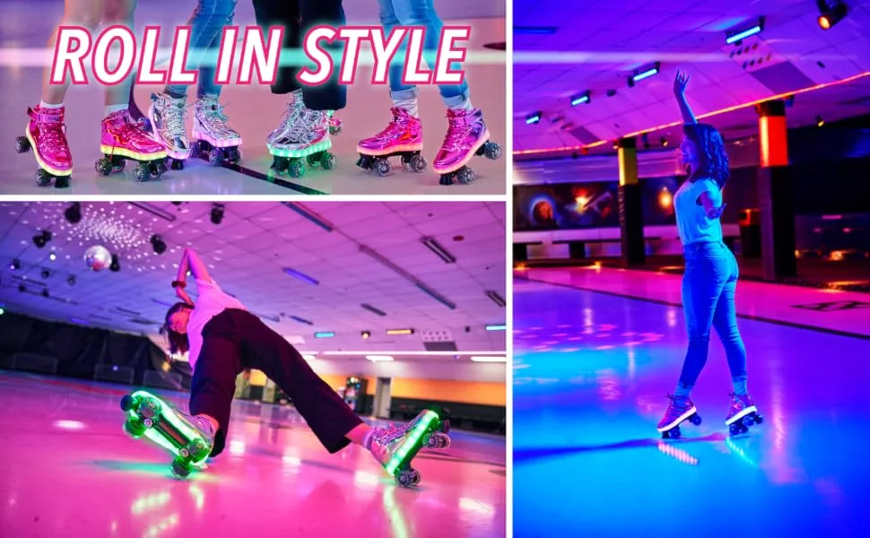 Chicago Skates Pulse Light Up Quad Skates Silver 4 - Roll in style