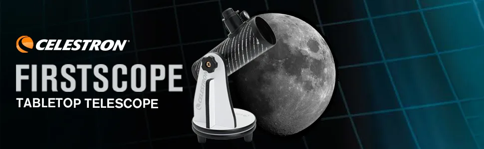 Celestron  76mm Classic FirstScope  Compact and Portable Tabletop Dobsonian Telescope  Ideal Telescope for Beginners  Features Notable Astronomers and Scientists  BONUS Astronomy Software Package FirstScope Tabletop - Celestron FirstScope Tabletop Dobsonian Telescope
