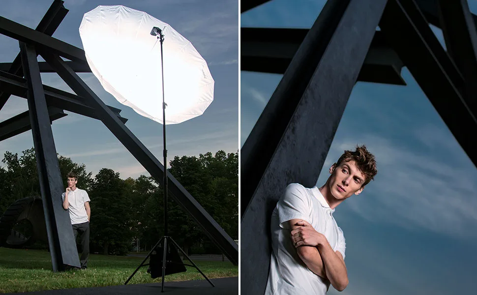 Westcott 4632 7-Feet White Diffusion Parabolic Umbrella - 7 foot umbrellas diffusion shoot through