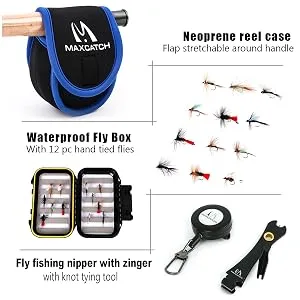 M MAXIMUMCATCH Maxcatch Ultra-Lite Fly Rod for Stream River Panfish/Trout Fishing 1/2/3 Weight and Combo Set Available Ultra-lite Rod Combo 6'6'' 2wt 4pcs - fly box and accessories