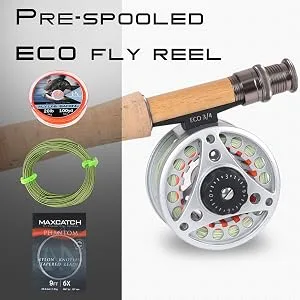 M MAXIMUMCATCH Maxcatch Ultra-Lite Fly Rod for Stream River Panfish/Trout Fishing 1/2/3 Weight and Combo Set Available Ultra-lite Rod Combo 6'6'' 2wt 4pcs - reel with line
