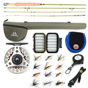 M MAXIMUMCATCH Maxcatch Ultra-Lite Fly Rod for Stream River Panfish/Trout Fishing 1/2/3 Weight and Combo Set Available Ultra-lite Rod Combo 6'6'' 2wt 4pcs - ultra lite fly fishing combo
