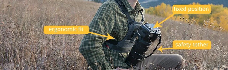 Cotton Carrier CCS G3 Camera Harness System for One Camera - Grey Grey One Camera - harness