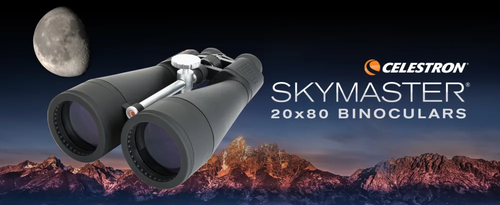 Celestron  SkyMaster 20X80 Binocular  Outdoor and Astronomy Binocular  Large Aperture for Long Distance Viewing  Multi-coated Optics  Carrying Case Included  Ultra Sharp Focus SkyMaster 20x80 Binocular Binoculars - SkyMaster 20x80mm Porro Binocular