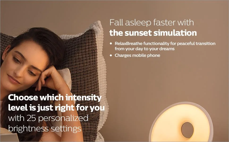 PHILIPS SmartSleep Sleep and Wake-Up Light, Simulated Sunrise and Sunset, Multiple Lights and Sounds, RelaxBreathe to Sleep, HF3650/60 Non-App Enabled - product information 11
