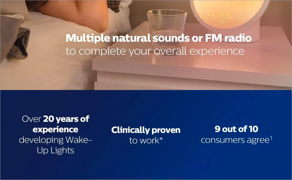 PHILIPS SmartSleep Sleep and Wake-Up Light, Simulated Sunrise and Sunset, Multiple Lights and Sounds, RelaxBreathe to Sleep, HF3650/60 Non-App Enabled - product information 12