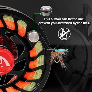Maxcatch Sparta Fly Reel Fully Sealed Lightweight Expert Fly Fishing Reel(3/5wt, 5/7wt, 7/9wt, 8/10wt) Ice Blue 7/9wt - black fly reel
