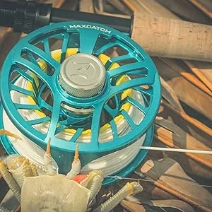 Maxcatch Sparta Fly Reel Fully Sealed Lightweight Expert Fly Fishing Reel(3/5wt, 5/7wt, 7/9wt, 8/10wt) Ice Blue 7/9wt - fly reels