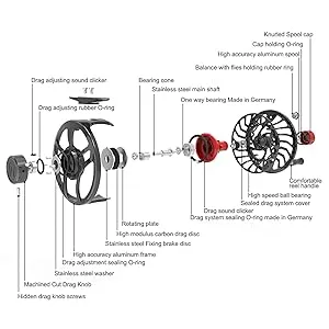 Maxcatch Sparta Fly Reel Fully Sealed Lightweight Expert Fly Fishing Reel(3/5wt, 5/7wt, 7/9wt, 8/10wt) Ice Blue 7/9wt - reel