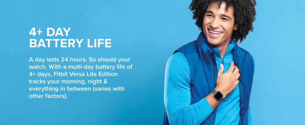 Fitbit Versa Lite White/Silver Aluminum - 4 plus day battery life