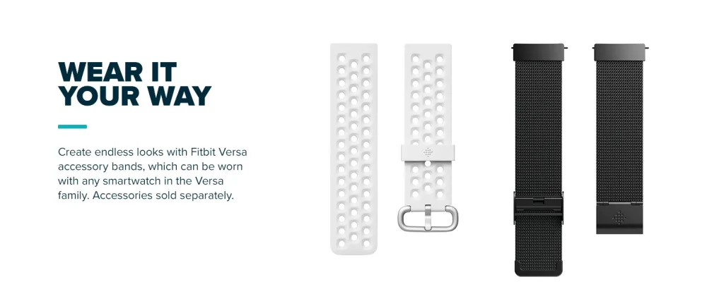 Fitbit Versa Lite White/Silver Aluminum - black and white fitbit Versa Lite bands laid out