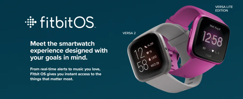 Fitbit Versa Lite White/Silver Aluminum - fitbit watches displaying different clock faces