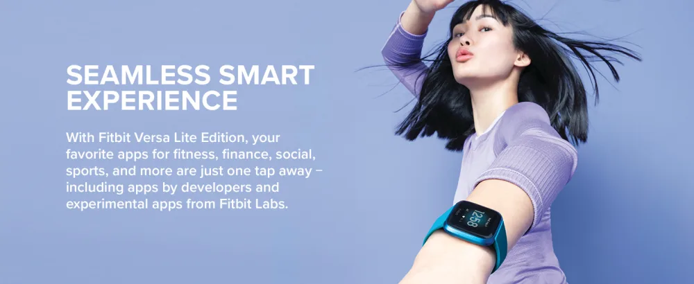 Fitbit Versa Lite White/Silver Aluminum - Seamless smart experience