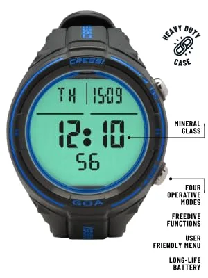 Cressi Goa Dive Watch Computer | 4 Programs - Air/Nitrox, Freediving, Gage | Made in Italy white/pink - Cressi, goa, dive computer, scuba diving, dive, scuba dive computer, scuba wrist computer