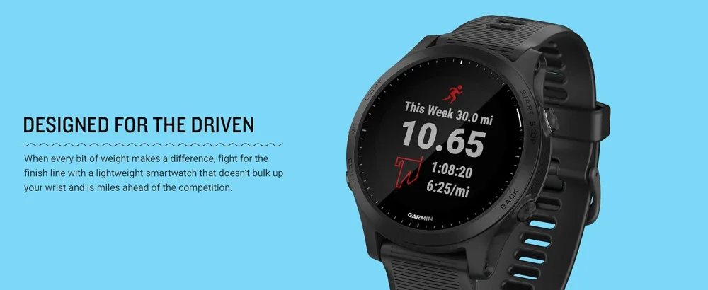 Garmin 010-02063-00 Forerunner 945, Premium GPS Running/Triathlon Smartwatch with Music, Black Black Smartwatch - Garmin Forerunner 945