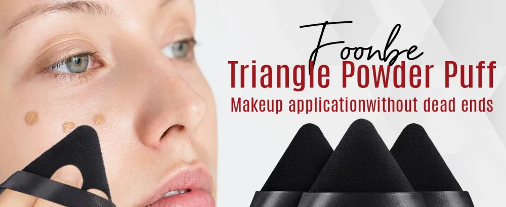 Foonbe Powder Puff For Loose Powder & Liquid Cosmetic, Soft Plush Triangle Powder Puff, Makeup Foundation Puff Makeup Tool (3Pcs Black) Triangle-Black - triangle powder puff