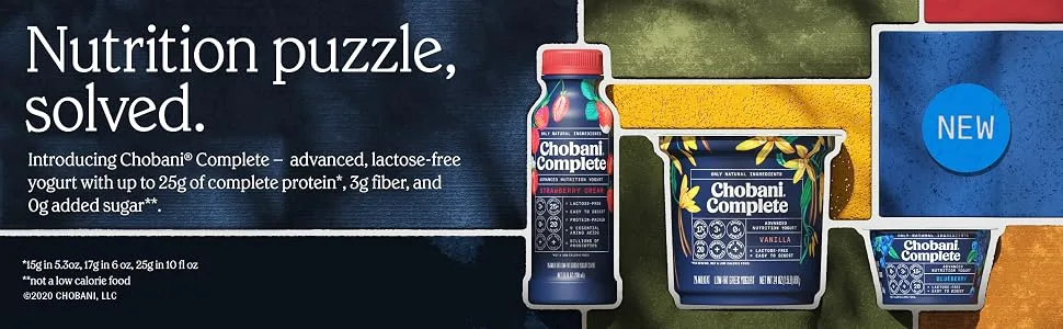 Chobani Complete Greek Yogurt Drink Mixed Berry Vanilla 10 fl oz - Nutrition puzzle solved. Advanced, lactose-free with up to 25% protein, 3g fiber, 0 added sugar