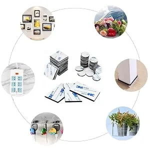 Avando Double Sided Foam Tape Strong Pad Mounting,Black Self-Adhesive Tape Include Square Round and Rectangular(60Pcs) - product information 6