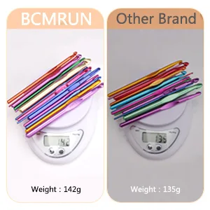 BCMRUN 14 pcs Multicolor Aluminum Crochet Hooks Knitting Needles Craft Yarn 2-10mm  - product information 21