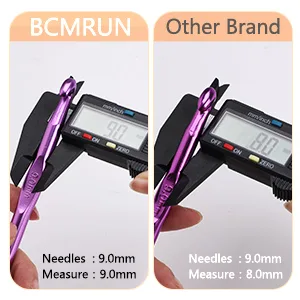 BCMRUN 14 pcs Multicolor Aluminum Crochet Hooks Knitting Needles Craft Yarn 2-10mm  - product information 22