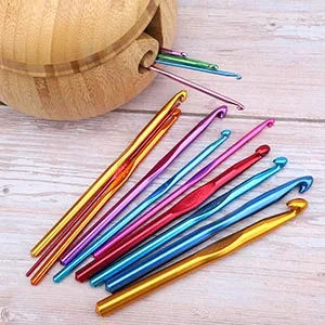 BCMRUN 14 pcs Multicolor Aluminum Crochet Hooks Knitting Needles Craft Yarn 2-10mm  - product information 24