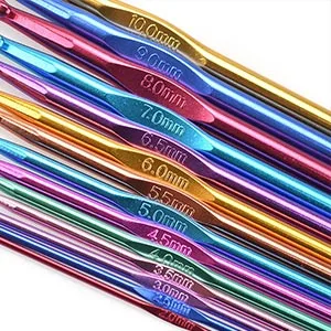 BCMRUN 14 pcs Multicolor Aluminum Crochet Hooks Knitting Needles Craft Yarn 2-10mm  - product information 28