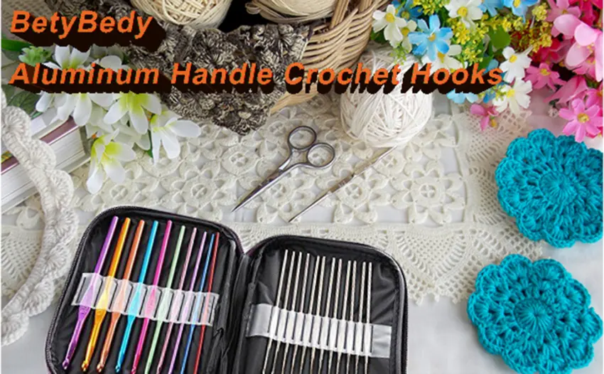 22Pcs Crochet Hooks Set, BetyBedy Aluminum Handle Knitting Needles, Multicolor Crochet Needles for Yarn Craft, 0.66.5mm - CROCHET HOOKS