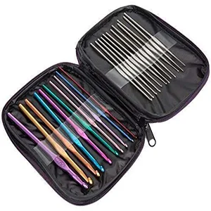 22Pcs Crochet Hooks Set, BetyBedy Aluminum Handle Knitting Needles, Multicolor Crochet Needles for Yarn Craft, 0.66.5mm - crochet hooks