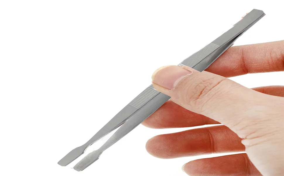 BinaryABC Stamp Tweezers Philately Collector Tools 2pcs (Silver) - Stamp Tweezers