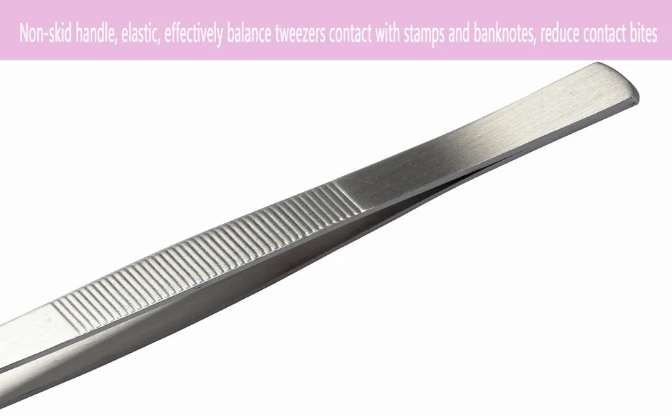 BinaryABC Stamp Tweezers Philately Collector Tools 2pcs (Silver) - Stamp Tweezers